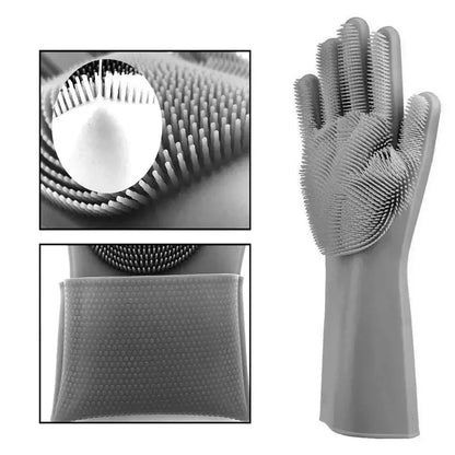 Guantes de Silicona Lava Platos Azules
