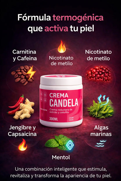 CANDELA DE PIMIENTA ROSA™ 🔥 - Crema Reductora con Efecto Térmico para Celulitis y Flacidez