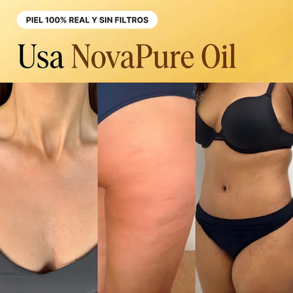 NovaPure Oil® Aceite corporal de seda  Redescubre la confianza con una piel más firme, suave y radiante