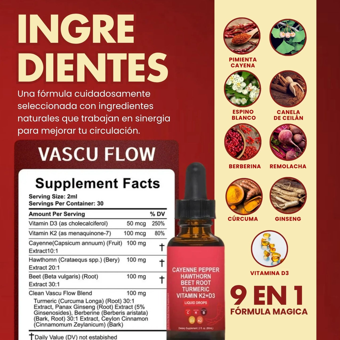 GOTAS DE PIMIENTA CAYENA NATURAL – ACTIVA TU CIRCULACIÓN AL INSTANTE/SOLO POR ESTE MES 2X1