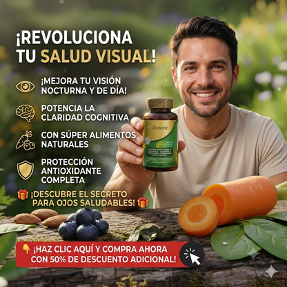 ZOOONE® 60 Caps | Nutrición ocular avanzada para ver nítido y sin fatiga todo el día/ SOLO POR ESTE MES 2X1