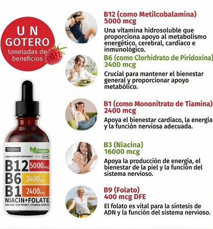SUPLEMENTO LÍQUIDO DE VITAMINA B12 SOLO POR ESTE MES 2X1