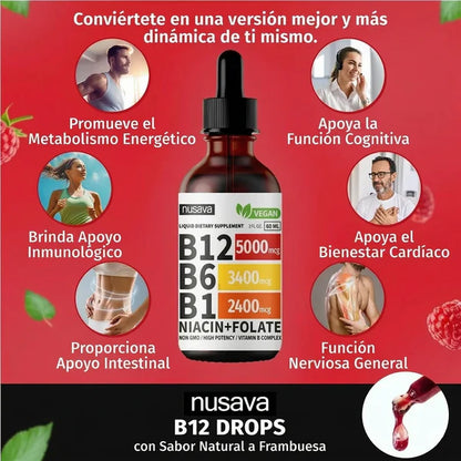 SUPLEMENTO LÍQUIDO DE VITAMINA B12 SOLO POR ESTE MES 2X1