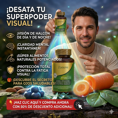 ZOOONE® 60 Caps | Nutrición ocular avanzada para ver nítido y sin fatiga todo el día/ SOLO POR ESTE MES 2X1