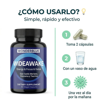 WIDEAWAKE – Energía y Enfoque Mental con Detox Natural (60 cápsulas) 🍃SOLO POR ESTE MES 2X1