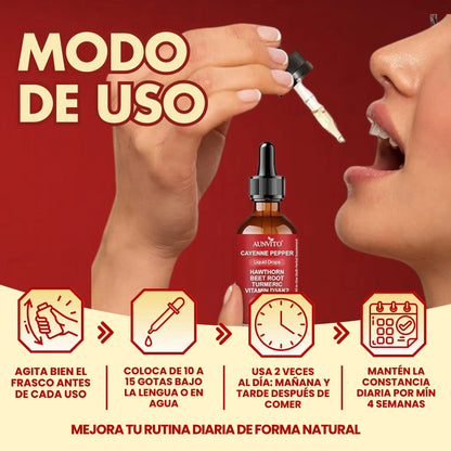 GOTAS DE PIMIENTA CAYENA NATURAL – ACTIVA TU CIRCULACIÓN AL INSTANTE/SOLO POR ESTE MES 2X1