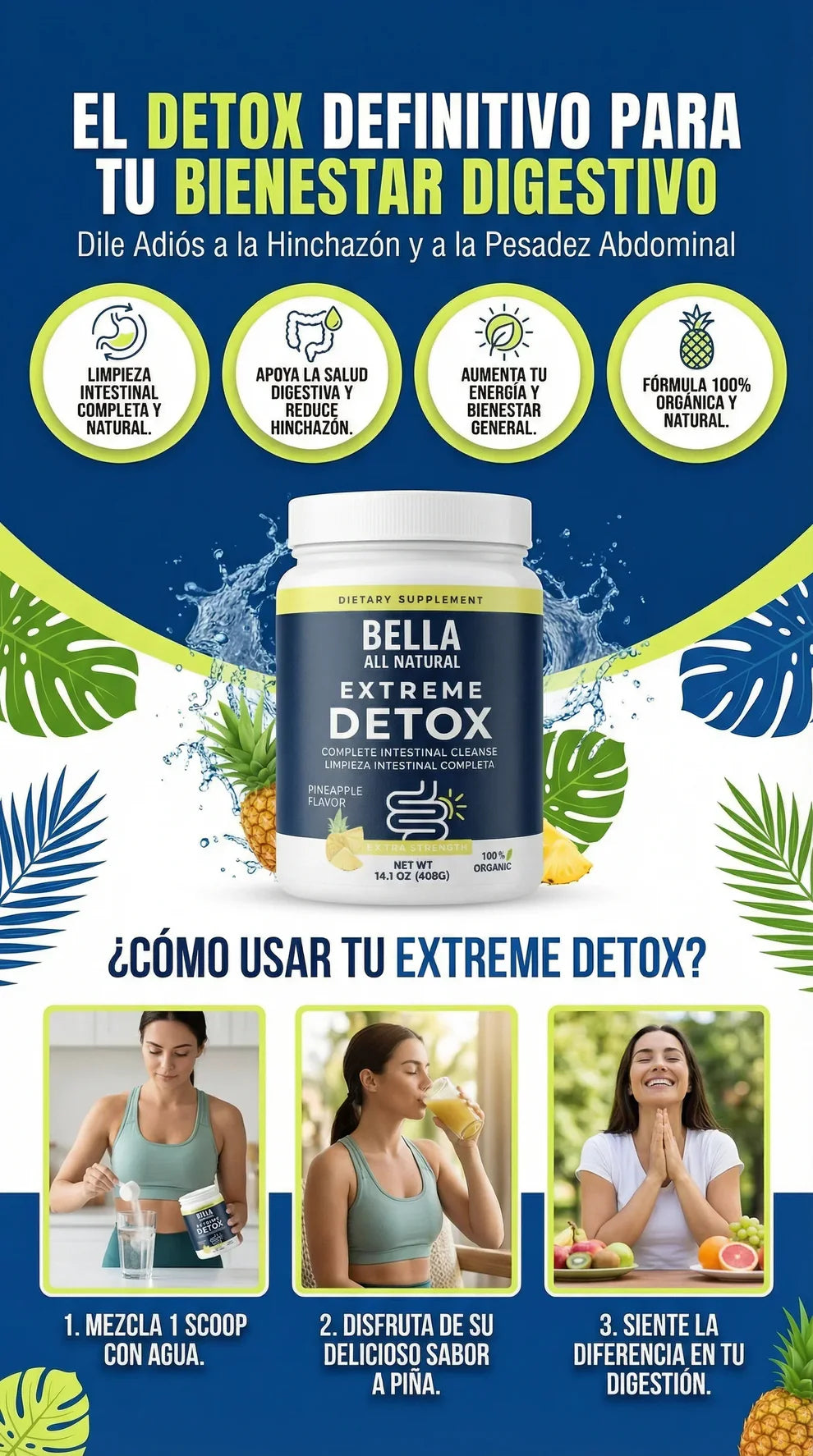 Bella All Natural Detox - Fórmula Natural para el Equilibrio Digestivo